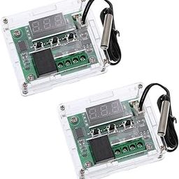 W1209 Digital Temperature Control Switch Module 12V with Waterproof Sensor and Acrylic Case Pack of 2 for Thermostat Control Relay Output, Home Automation, DIY Projects, Green PCB-image-60