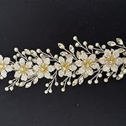 Natth Handmade Pearl Floral Hair Accessories Crystals Wedding Headpiece Floral Hair Accessories for Girls and Women (Pack01)-image-57
