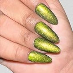 Style Castey Cateye Green Almond Nails – Magnetic Green Shine in Trendy Shape-43