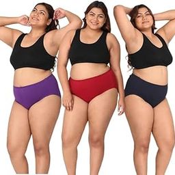 Plus Size Panty | High Waist Panty with Full Coverage | Big Size Panty for Women | Ladies Hipster Panties | Pack of 3-picture-26