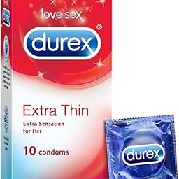 Durex Extra Thin Condoms for Men - 10 Count | Suitable for use with lubes & toys-25