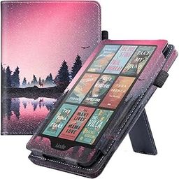 AOCASDIY® PU Leather Smart Flip Protective Case Cover | Suitable for 12th Generation Kindle Paperwhite E-Readers | Slim Lightweight Design with Auto Sleep/Wake and Hand Strap | Pink-image-71