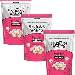 MakhanaWala's Roasted & Flavored Makhana (Foxnuts) | Gorgon Nut | Gluten-Free Vegan Snacks | Healthy Diet Snacks | Peri Peri Flavored Makhana, Pack of 3, 60g Each-image-98