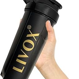 Livox 700ml Protein Shaker Bottles for Protein Shake Gym Workout Sipper Bottle for Men & Women, Black-image-27