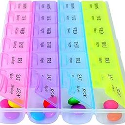 Trikuta Pill Medicine Organizer Reminder Storage Box 28 Days or 4 Weeks| Plastic | Pack of 1-picture-25