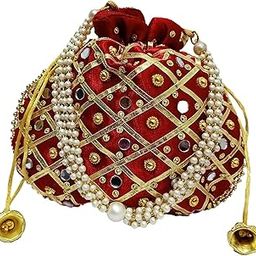 Potli Bag Velvet Golden work wedding potli for ladies Gift for women handbags traditional-image-76