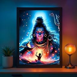 Glowitt Shiv Ji Parvati Ji LED Photo Frame 8x12 Inch – Mahakal LED Wall Frame with Adapter | Unbreakable Acrylic | Hindu God Photo Frame | Pooja Room Wall Art | Diwali Gift | Spiritual Home Decor-image-39