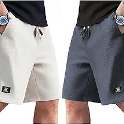 Men’s Shorts Combo Pack | Premium Cotton Blend | Comfort Fit for Gym, Casual & Summer Wear | with Pocket | Set of 2-image-93