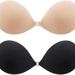 Women's & Girl's Strapless Push Up Wire Free Stick On Invisible Bra,Adhesive Sticky Front Hook Bra | Backless Bra | Light Padded Bra-16