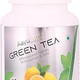 Green Tea Tablets | Refreshing Tulsi & Lemon Flavor | 60 Tablets, White-56