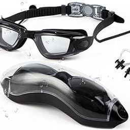 RAINBOW Professional Swimming Goggles for Men & Women | Anti-Fog & UV Protected Swimming Glasses for Men & Women | Leak-Proof Goggle with Adjustable Straps & Nose Clip Black – Pack of 1-5