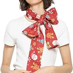 Women's Printed Satin Christmas Holiday Scarf-image-52