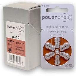 POWER ONE HEARING AID BATTERY SIZE 312 -PACK OF 6BATTERIES-28