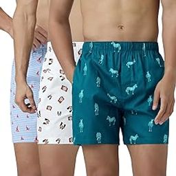 Men's Remix Regular Fit Cotton Printed Boxer with Dual Pocket & No Marks Waistband (Pack of 3)-image-96