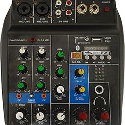 MX 4 Channel Audio Mixer Basic Sound Mixing Console with Bluetooth Headphone USB 48V Phantom Power Mini Dj Mixer Use for Basic audio learning set-up sound mixer 4 channel With Recording avilable-6