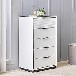Home Centre Sterling Chest of 5 Drawers - White-image-28