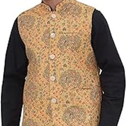 Mens Readymade Gold Diamond Nehru Jacket-image-29