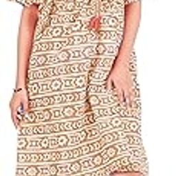 Women's Cotton Floral Print Knee Length Short Kaftan Nighty-9