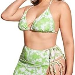Plus Size Marble Print Bikini Swimsuit-image-85