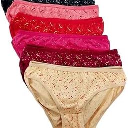 Combo Pack of 3, 6 Women's Cotton Hipster Innerwear Floral Printed Panties Assorted Briefs with Elastic Inner Wear Multicolor-picture-1