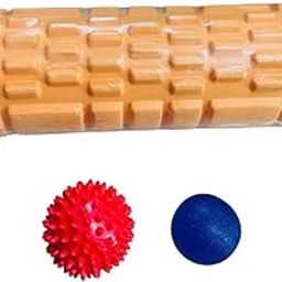 Foam Roller for Deep Tissue Massage, 33 cm, Black, EVA Foam, with Massage Ball and Spike Ball-image-95
