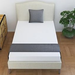 Femfairy 200TC Solid Quilted Velvet Single Bed Runner Scarf with Matching Cushion Covers/Slipcover Mattress Protector/Bed Linen Scarf/Decorative Set for Bedrooms/Hotel Rooms/Guest Rooms (Grey)-image-87
