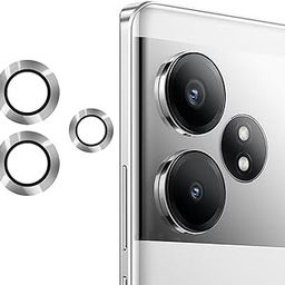 Amazon Brand - Solimo Camera Glass Lens Protector Ring for Realme GT 6T Case Friendly with Edge to Edge Coverage and Easy Installation (Silver)-13