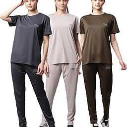 Mack Jonney Women Polyester MACK Jonnney Dryfit Lycra Solid Tracksuit Co-Ord Sets (Pack Of 3)-Dryfit_T_D10_Gry_L.Gry_Olv_006-P-image-10
