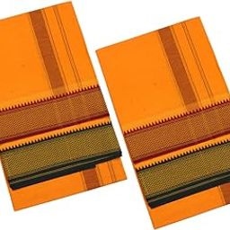 100% Cotton Men’s Dhoti/Angavastram/Panjakejam / 2 mtr Dhoti Set of 2 white-image-15