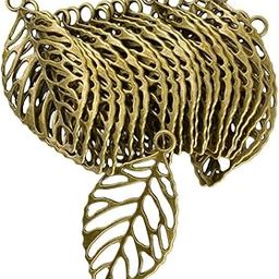 20 Pieces Leaf Charm Pendant Connector Hollow Jewelry Making Finding Supplies-image-48