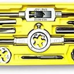 ZIODIC Practical set Metric Handle Taps Dies Sets Kits Screw Thread Taps Carbon Steel M3-M12 Taps Dies Wrench Screw. (12 Pic)-image-43