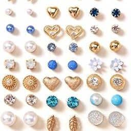 30 Pairs Earrings Combo Set Latest Stylish Crystal Pearl Earrings for Women and Girls (14854er)-49