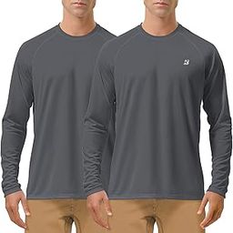 Men's 2 Pack UV Sun Protection UPF 50+ Long Sleeve Quick Dry Fishing Shirts Outdoor Rash Guard T-Shirt for Running, Hiking, Swimming-image-77
