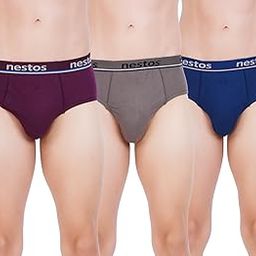 Men's Cotton Solid Outer Elastic Brief Pack of 3 (Multicolor, Size-85)-picture-7