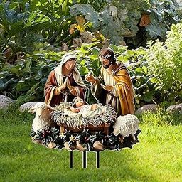 ATORSE Jesus Birth Yard Signs Decor Garden Yard Stake for Yard Landscape Lawn Decoration-image-27
