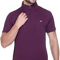 Gym T Shirt for Men Workout - Running, Dryfit Tshirt for Men, Quick-Dry, Anti-Odor Sports Tshirt, Lightweight & Breathable, Everyday Comfort for Man with High Collar Zip (Pack of 1)-picture-22