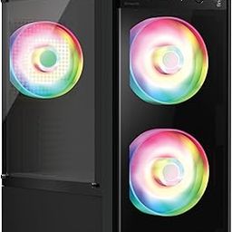 FINGERS 3D-Vision-G3 Micro-ATX PC Cabinet (M-ATX/Mini-ITX, Full 3D Toughened Glass Panels, Dual Chamber, 3 x ARGB Fans, High Airflow, USB 3.0 + USB 2.0, Sturdy Build & Easy Setup), Rich Black-picture-27
