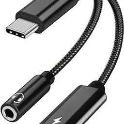 PaperFilm 2 in 1 USB C to 3.5mm Headphone and Charger Adapter, USB C to AUX Mic Jack with PD 60W Fast Charging for Stereo, Earphones, Compatible with Samsung Galaxy S25/S24/S23/S22+, Google Pixel 8/7-image-73
