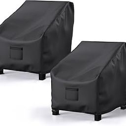 Patio Chair Covers for Outdoor Furniture Waterproof 2 Pack, 600D Heavy Duty Oxford Cloth, Large for Lounge Lawn Deep Seat Black 38" W x 31" D x 29" H-image-43