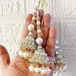 Adikala Craft Store Handmade Ethnic Latkan Tassel Set of 2 for Saree Pallu, Blouse, Suits, Dupatta, Lehenga Decor (Silver Mirror Cone)-image-16