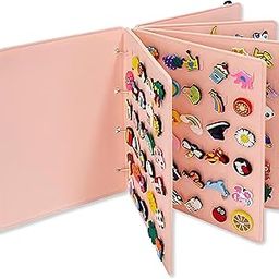 Questsole PVC Soft Decoration Charm Booklet: The Portable Solution for Croc Shoe Charm Organizer (Rose)-image-36