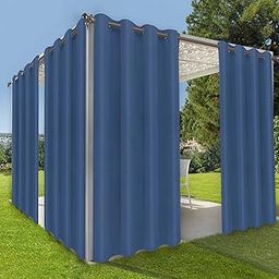 OutdoorLines Waterproof Indoor Outdoor Curtains for Patio-Privacy Sun Blocking Grommet Curtain Panel Weatherproof, UV Resistant Curtains for Gazebo, Porch, Pergola Navy Blue 52W x 84L 1 Panel-image-53