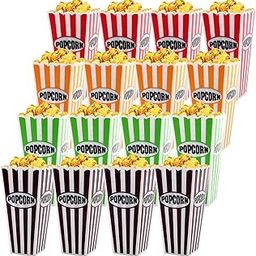 Jucoan 16 Pack Plastic Open-Top Popcorn Box, 7.5 x 3.5 Inch Reusable Popcorn Containers for Movie Night, Party-image-5