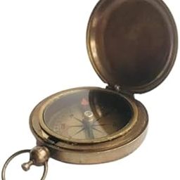 Vintage Brass Pocket Compass, Push Button Navigation, 2 Inches, Antique Look Design-15