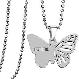 Customised Butterfly Necklace Spring Summer Gifts Silver Stainless Steel Pendant Necklace Chain For Men And Women-image-90