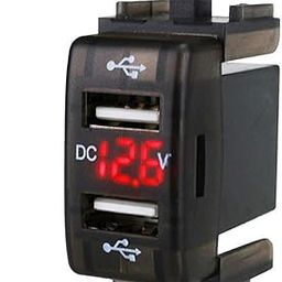 1040 Universal ABS DC5V Display Charger Car Adapter Black Modified Voltmeter-13