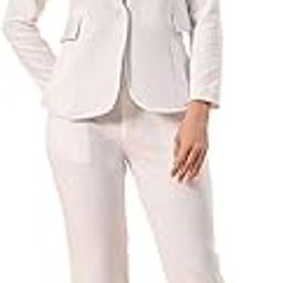 Women’s 3-Piece Suit Set | Solid Cotton Blend Blazer, Trousers & Camisole Top | Professional Office & Business Wear Outfit-image-6