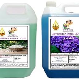 swacch Diffuser Aroma Liquid Mogra & Lavender Ready to use 5 Litre Combo Pack of 2 I Home Fragrance I Best for Aromatherapy I Helps in Meditation I Used in Diffusers I Water Based-11