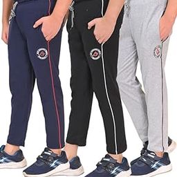 Kids Cotton Track Pant, Lower for Boys | Regular Fit | Pack of 3-image-57