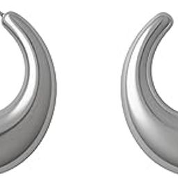 Spellcaster Silver Plated Hoop Earrings For Women Stylish Chunky Earrings Set-image-40